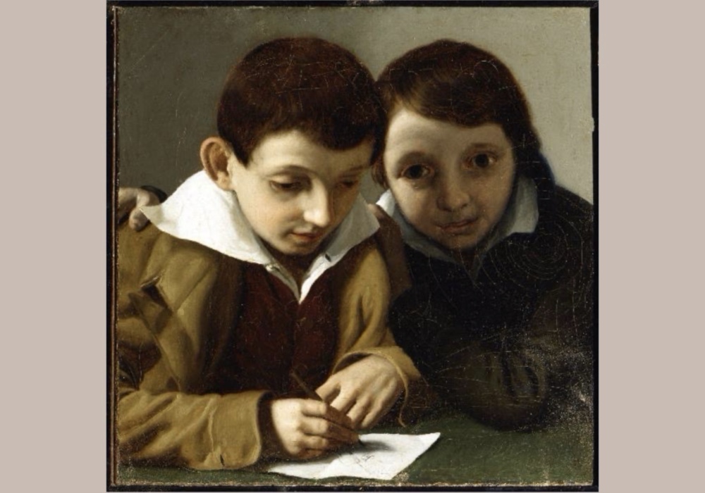 Due fanciulli che disegnano